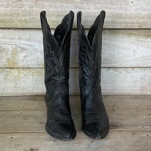 Vintage Tony Lama Black Tegu Style #1266
